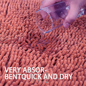 Tapis de salle de bain en microfibre de couleur unie, motif rayé, fabriqué à la machine pour salles de bain, chambres, entrées, cuisines - Product Image 5