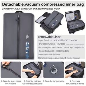 Custom Logo Business Anti Theft Waterproof Vacuum Compression System Expandable Bagpack Back Pack Travel Laptop Bag <b>Backpacks</b> - Product Image 4