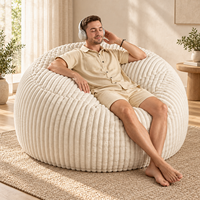 Canapé-lit pouf surdimensionné en mousse déchiquetée, emballé compressé, pour salon et mobilier de cinéma maison