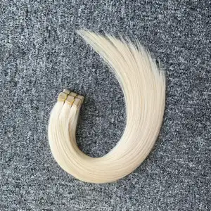 एक्सटेंशन में थोक निर्बाध अदृश्य वर्जिन हेयर टेप मानव बाल एक्सटेंशन 18'' 60a# रंग