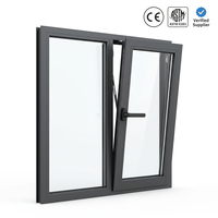 Fenêtre à battant pour balcon et terrasse, en aluminium, double vitrage, à ouverture latérale, pour villa moderne