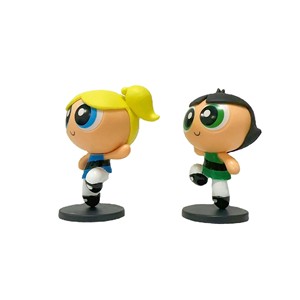 Set di Personaggi Animati delle Powerpuff Girls per Quattro Persone: Blossom, Bubbles, Buttercup, Farfalle - Decorazione da Scrivania in PVC - Product Image 4
