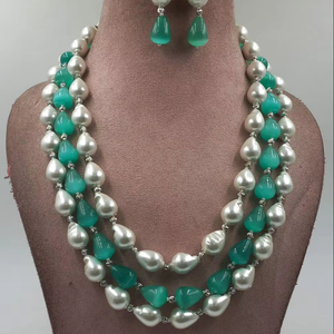 Ras du cou indien fabricant de collier en laiton AD ensemble de pendentifs tendance pour les vêtements de fête de mariage des femmes - Product Image 1