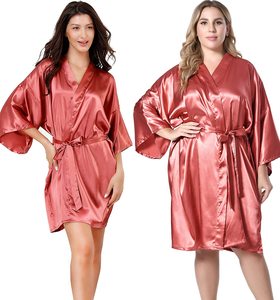 Abito da donna in raso di seta abito da <span class=keywords><strong>sposa</strong></span> da <span class=keywords><strong>sposa</strong></span> abiti da damigella d'onore Kimono Loungewear vestaglie - Product Image 1