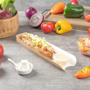 Juego de Combinación de Papel Desechable para Hot Dogs, Bandeja de Papel Blanco para Queso, Contenedor de Comida Rápida con Logotipo Personalizado Impreso, Empaque al por Mayor - Product Image 1