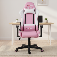 Rose Moderne 360 °   Rotatif et à 180° °   Chaise de jeu inclinable super confortable en cuir synthétique - pour salles informatiques