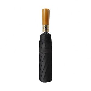 Parapluie pliant haut de gamme pour homme, avec poignée en bois massif, automatique, épaissi et renforcé, pour le soleil et la pluie (2-en-1) - Product Image 2
