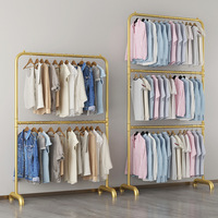 Porte-manteau simple à double niveau sur pied, séchoir à vêtements à tringle unique pour chambre, salle de bain, balcon, usage domestique