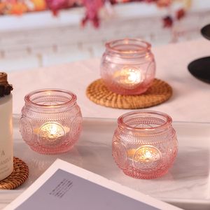 <span class=keywords><strong>Bougeoir</strong></span> rond en <span class=keywords><strong>verre</strong></span> coloré tournesol en relief pour la décoration de la maison-pour les fêtes d'anniversaire de Noël <span class=keywords><strong>bougeoir</strong></span> ouragan - Product Image 2