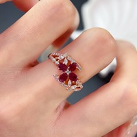 Wholesale Custom 925 Sterling Silver Ruby Rings Women Anniversary Wedding Red Rings Jewelry Supplier Manufacturer