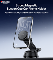Support de téléphone de voiture Yesido C276 avec base rotative à 360°, bras extensible et ventouse magnétique puissante