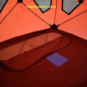 Tapis de sol auto-adhésif en tissu Oxford anti-humidité et anti-poussière pour tente de pêche sur glace d'hiver en extérieur, base amovible, pour 2-4 personnes - Product Image 4