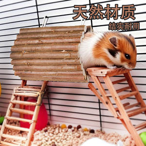 Palle di miele di seta dorata Hangable lemuri di legno che scivolano rami di alberi-stanze interattive di fuga per animali domestici tunnel altalene per criceti - Product Image 2