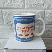Gobelet à café en porcelaine à paroi unique de 9oz 280ML 180ML 400ML New York grec Vintage couvercle de tasse en céramique emballage en carton jetable