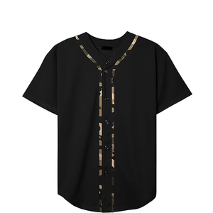 Kualitas Terbaik sublimasi polos leher V kosong cepat kering kemeja olahraga kancing Jersey bisbol - Product Image 1