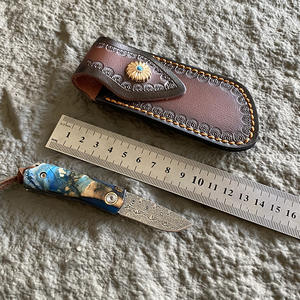 Cuchillo plegable exquisito YG2R, mango Molar de mamut gigante, proceso azul a la parrilla, hoja de acero de Damasco de Suecia, cuchillo de bolsillo de gama alta - Product Image 3