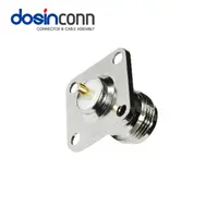 RF Straight Female N Type Connector With 4-Hole Flange for Panel Mount