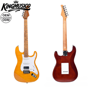 <span class=keywords><strong>Guitarra</strong></span> Eléctrica Flame Tiger Veneer con Interruptor Mini Coil Split |   Pastillas S-S-H Alnico, Diapasón de Arce Carbonizado - Product Image 5