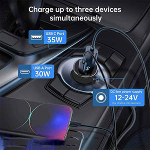 Cable adaptador de encendedor de cigarrillos de 12V-24V con cubierta de PVC trenzada, carga rápida USB 3.0 de 30W/5A, PD35W, impermeable, para Starlink Mini - Product Image 3