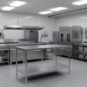 Table de préparation en acier inoxydable Vevor 30 x 60 pouces, hauteur réglable, poste de travail commercial pour cuisine - Product Image 2