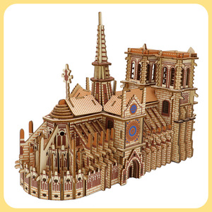 Hamaileon Notre Dame De Paris Assembled Architectural Model Wooden 3D <strong>Puzzle</strong> Ornaments Internet Popular Toy Gift Laser Cutting - Product Image 5