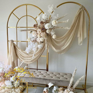 Đám Cưới Tưởng Tượng Đồ Nội Thất Vàng Thép Không Gỉ Đám Cưới Chỉnh Backdrop - Product Image 1