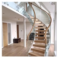 Escaliers en colimaçon métalliques d'intérieur design moderne verre trempé incurvé de haute qualité pour villas appartements cuisines directement de l'usine