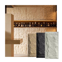 Panneau mural en pierre artificielle en polyuréthane PU léger pour l'extérieur, décoratif, imitation roche, panneau mural en pierre 3D en PU