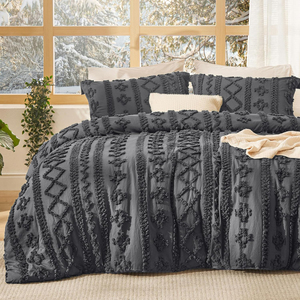 Tufted Boho Comforter thiết lập thân thiện với môi Vua kích thước với gối shams Chic thêu giường thiết lập mềm Jacquard Comforter - Product Image 3