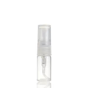 Petit flacon d'échantillon de parfum en verre vide bouteille transparente 3ml bouchon blanc