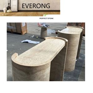 Mesa de Comedor y Mesa de Centro de Travertino Romano Personalizadas, Muebles de Piedra Natural de Lujo para el Hogar y Hoteles, Diseño de Travertino - Product Image 2