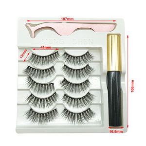 5 Pairs Pack 3D Magnetic Eyelashes Kit Magnet False Eyeliner Including 3D Magnetic Eyeliner for Enhanced Comfort Natural Look - Product Image 4