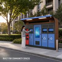 Station de tri des déchets par recyclage inversé intelligente avec système de récompense pour le retour des bouteilles et comptage automatique pour le recyclage public.