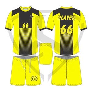 Custom Men's Soccer Uniform Set Orange Hexagon Pattern Sublimated Quick Dry Jersey Shorts Moisture Wicking Anti-Bacterial - Product Image 2