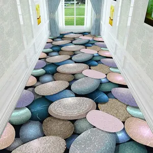 走廊石材设计流道地毯和地垫3D印刷大地毯现代地毯客厅卧室和酒店