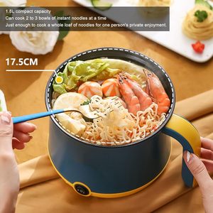 Casserole électrique multifonction portable 2024, 1,8 L, avec couvercle en verre, revêtement antiadhésif en acier inoxydable, poêle pour la maison - Product Image 3