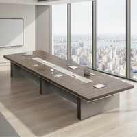 Table de conférence moderne simple et minimaliste en MDF, ensemble chaise de bureau, boîte de rangement pour câbles, durable, écologique, usage commercial, salles de réunion