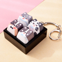 Jolies touches de clavier en silicone, bouton de doigt détachable, interrupteur de clavier mécanique, pendentif anti-stress, étanche