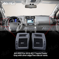 MeiHua Vente Chaude Deux Sorties d'Air Latérales pour Toyota Prado 2010-2017 Gris avec Bordure Argentée Sortie de Climatisation