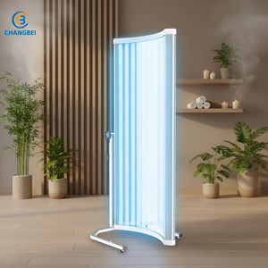 Cama de Bronceado <span class=keywords><strong>Vertical</strong></span> de Grado Comercial CHANGBEI, Solárium Móvil con Ruedas para Salón y Uso Doméstico - Product Image 3