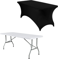 2023 pas cher prix expédition rapide conçu sur mesure 4FT 5FT 6FT 8FT taille personnalisée Polyester Spandex tissu nappe