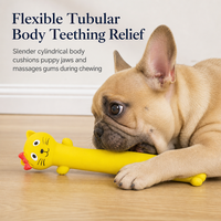 Jouet à mâcher couineur pour chien en latex naturel, forme jaune moderne, pour le nettoyage des dents, jouet de dentition souple pour petits/moyens chiens