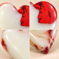 Cœur en agate de feu polie de 6 à 8 cm avec motifs de flammes rouges pour la décoration intérieure, la méditation, les cadeaux et la collection