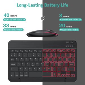 Ensemble clavier et souris sans fil avec logo OEM, clavier rétroéclairé RVB, souris silencieuse rechargeable pour le bureau - Product Image 6