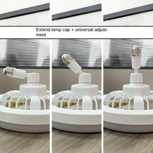 โคมไฟยูเอฟโอ LED อัจฉริยะแบบเรียบง่ายทันสมัยคุณภาพสูงพัดลมเพดาน E27ตัวเครื่องทำจาก ABS คอยาวสำหรับการตกแต่งภายในวิลล่า - Product Image 5
