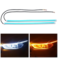 Luz LED diurna flexible e impermeable de 60 cm para coche, tira LED secuencial con modo de escaneo, luces direccionales DRL LED