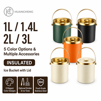 Seaux à glace droits en acier inoxydable HC Wholesale 1L-3L polis avec couvercle 5 couleurs, refroidisseur à vin pour bar OEM 5 pièces Bar & Commerce de détail