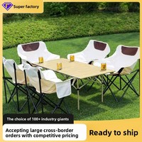 Ensemble table et chaises pliantes légères pour l'extérieur - Design Egg Roll & Moon Chair, table portable pour camping, barbecue, plage, personnalisable