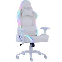 Quantité minimale de commande 1 pas cher blanc en cuir PU ordinateur PC chaise de jeu Silla Gamer Led rvb course Massage chaise de jeu avec lumières et haut-parleurs