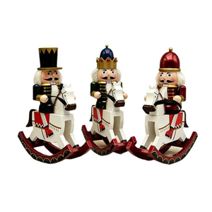 Figurine de soldat <span class=keywords><strong>casse</strong></span>-noisette de Noël en bois de 28 cm, cheval à bascule, statuette décorative pour la maison, le bureau, cadeau de fêtes, vente en gros - Product Image 6